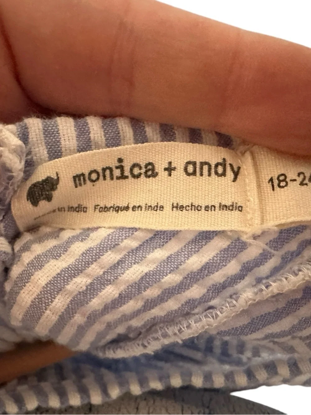 Garden Party Dress by Monica + Andy - Blue and White Striped Ruffle Dress